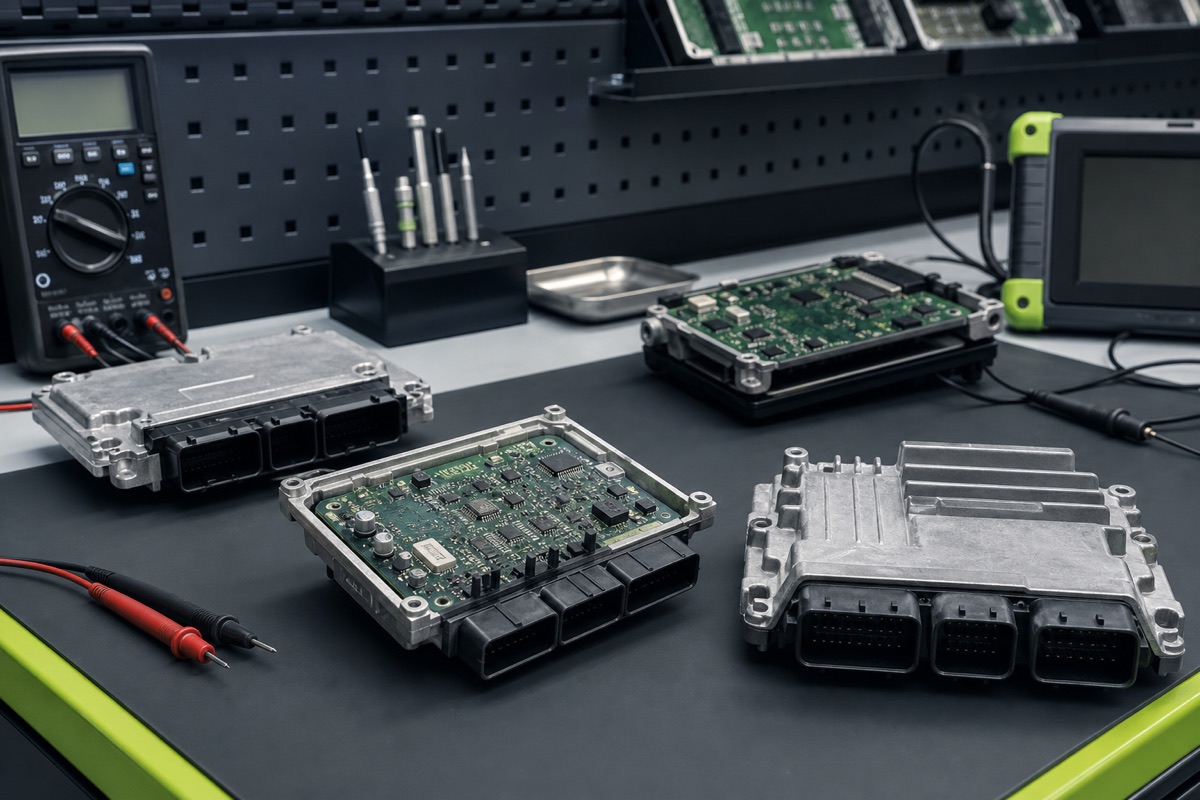Automotive electronic control units on a clean diagnostic bench