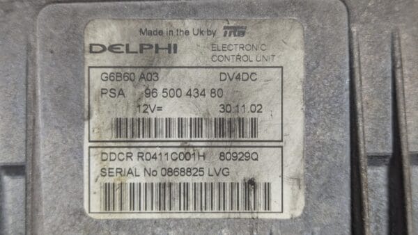 Centralina Motore Citroen C3 Delphi 9650043480 R0411C001H - immagine 3
