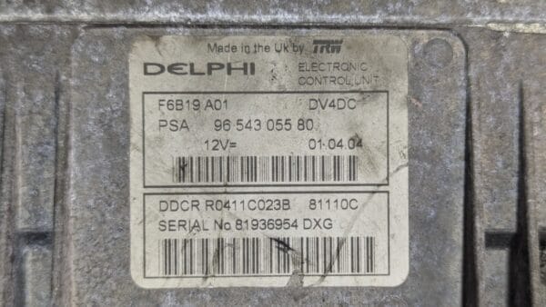 Centralina Motore Citroen C3 Delphi 9654305580 R0411C023B - immagine 3