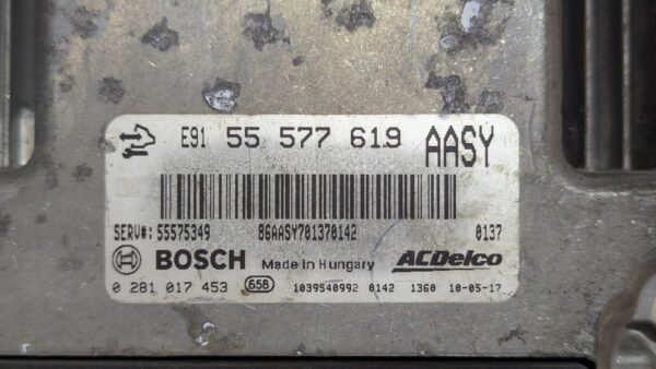 Centralina Motore Opel Insigna Astra 2.0 0281017453 E91 55577619 AASY 55575349 - immagine 3