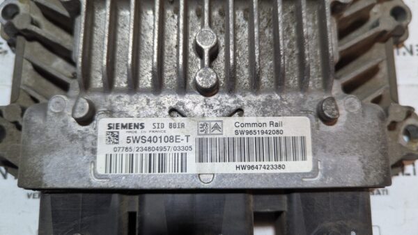 Centralina Motore Citroen Peugeot 5WS40108E-T 9651942080 9647423380 SID801A - immagine 2