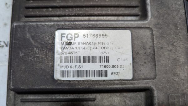 Centralina Motore Fiat Panda 1.3 Mjt 51766999 MJD6JF.S1 HW01B - immagine 2