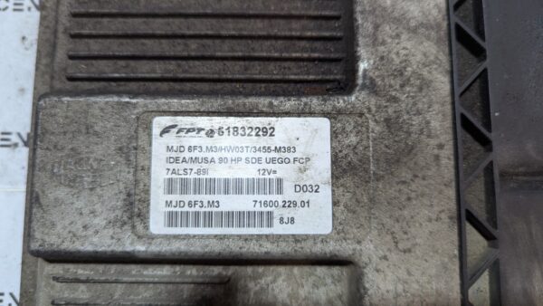 Centralina Motore Fiat Idea Lancia Musa 51832292 HW03T MJD6F3.M3 - immagine 2