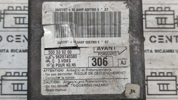 Centralina comando airbag Peugeot 306 550539200 9628740380 - immagine 3