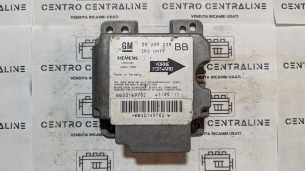 Centralina comando airbag Opel Corsa 5WK42924 09229038BB