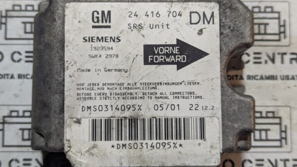 Centralina comando airbag Opel Zafira 5WK42978 24416704DM - immagine 3