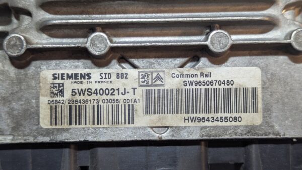 Centralina Motore Citroen Peugeot 5WS40021J-T 9643455080 9650670480 - immagine 3