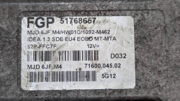 Centralina Motore Fiat Grande Punto 1.9 0281012899 51795844 - immagine 3